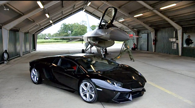 Lamborghini Aventador против истребителя F-16 