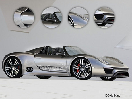 Рендер Porsche 918 Spyder модельного ряда 2013 года