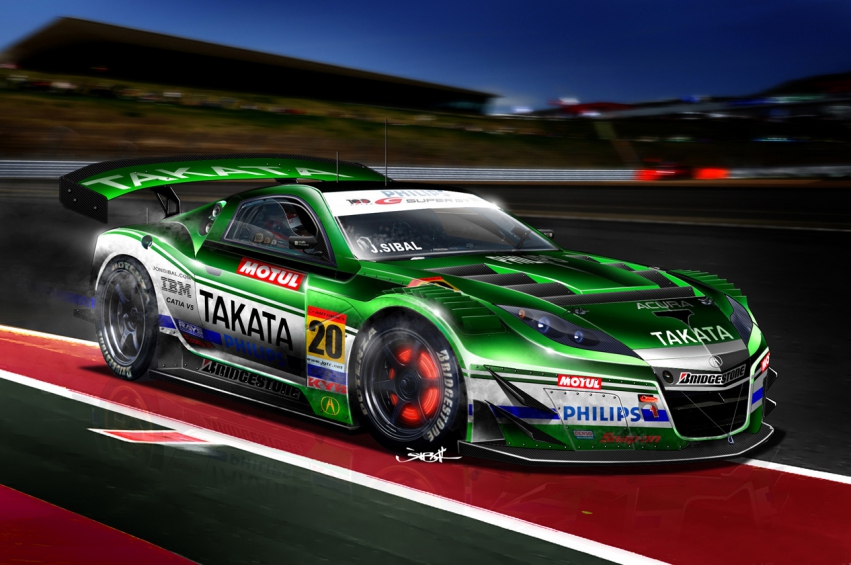 Авто обои Acura Super GT NSX racecar 2010