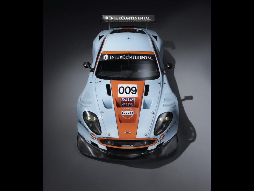 Авто обои Aston Martin 2008 Aston Martin DBR9 Gulf Oil Livery