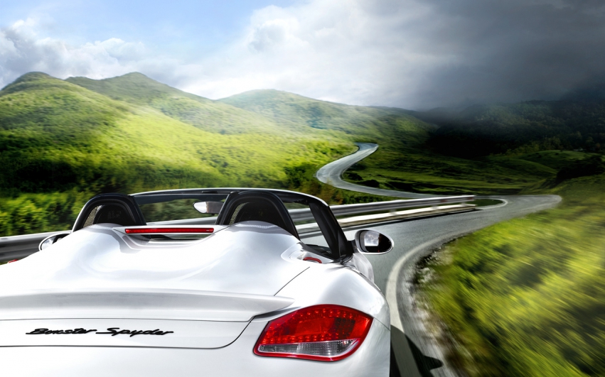 Авто обои Porsche Boxster Spyder 2011