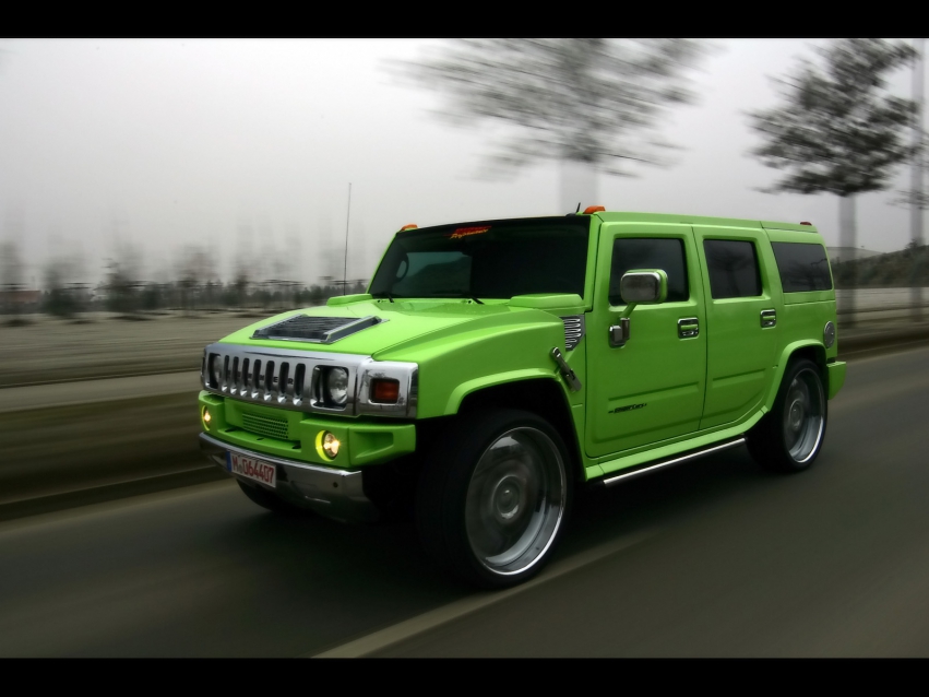 Авто обои Hummer 2005 GeigerCars Hummer H2 Maximum Green