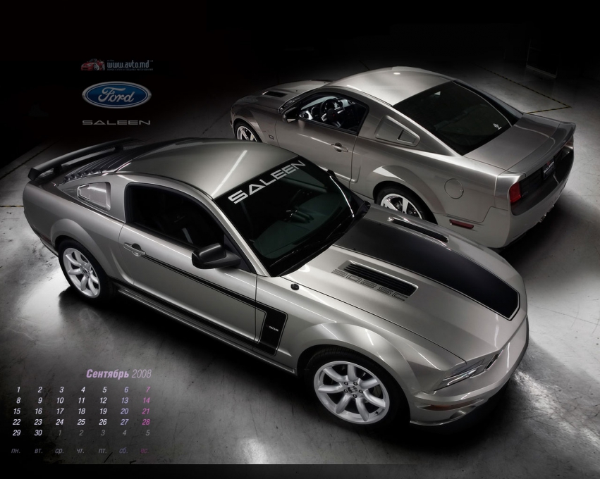 Авто обои Ford FORD SALEEN 
Обои на рабочий стол - Календарь 2008.09 
изготовлено специально для www.avto.md 